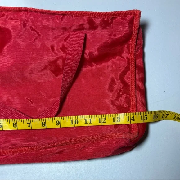 Vintage 80s Snoopy Peanuts Red Nylon Tote Bag - Woodstock - Rare Zipper Pull - Picture 7 of 9